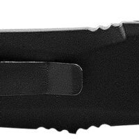 Templar Knife MBR131 Gen II Slim 3.50" OTF Dagger Plain Black Oxide Stonewashed 440C SS Blade, 5.05" Black Aluminum//Rubber Handle, Glass Breaker
