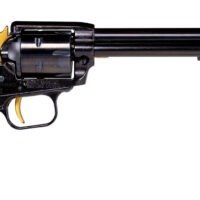 Heritage Mfg RR22B4-GLD Rough Rider 22 LR 6 Shot 4.75" Black Oxide Alloy Steel Barrel, Black w/Gold Accents Zinc Alloy Frame, Black Oxide Cylinder, Black Laminate Wood Grip