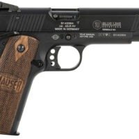 Mauser Rimfire 4110605 1911 22 LR 10+1 5" Black Steel Barrel, Black Aluminum Slide, Black Aluminum Frame w/Beavertail, Walnut Grip, Ambidextrous