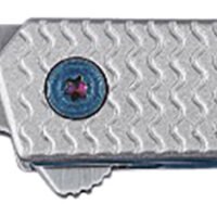 CRKT 7081 CEO Microflipper Micro 2.36" Flipper Drop Point Plain Satin 12C27 Sandvik Blade, Silver Textured w/Blue Liner & Accents Aluminum Handle, Includes Pocket Clip