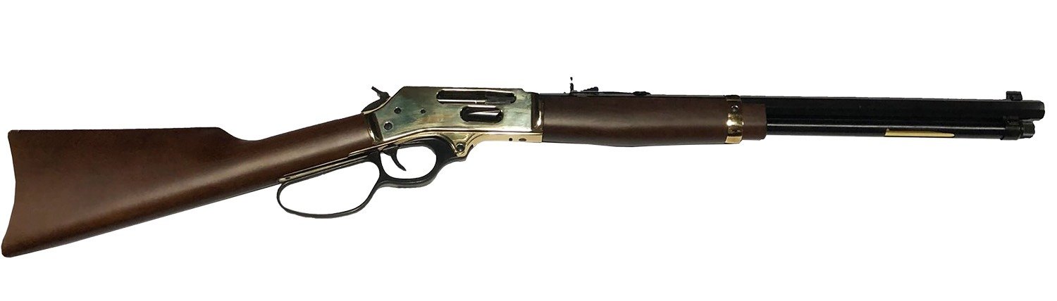 Henry H009BGL Side Gate Full Size 30-30 Win 5+1 20" Blued Steel Barrel, Polished Brass Receiver, Fixed American Walnut Stock