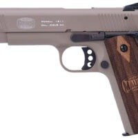 Mauser Rimfire 4110604 1911 22 LR 10+1 5" Black Steel Barrel, Tan Serrated Aluminum Slide, Tan Aluminum Frame w/Beavertail, Walnut Grip, Ambidextrous