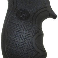 Pachmayr 02482 Diamond Pro Grip Diamond Checkering Black Rubber with Finger Grooves for Ruger LCR