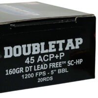 DoubleTap Ammunition 45A160XM 45ACP 160gr Lead Free Hollow Point 20 Per Box/50 Case