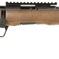 Savage Arms 70817 B Series Timber 17 HMR 10+1 18" Matte Black Threaded Barrel, Matte Black Picatinny Rail Steel Receiver, Woodgrain Fixed Thumbhole Stock