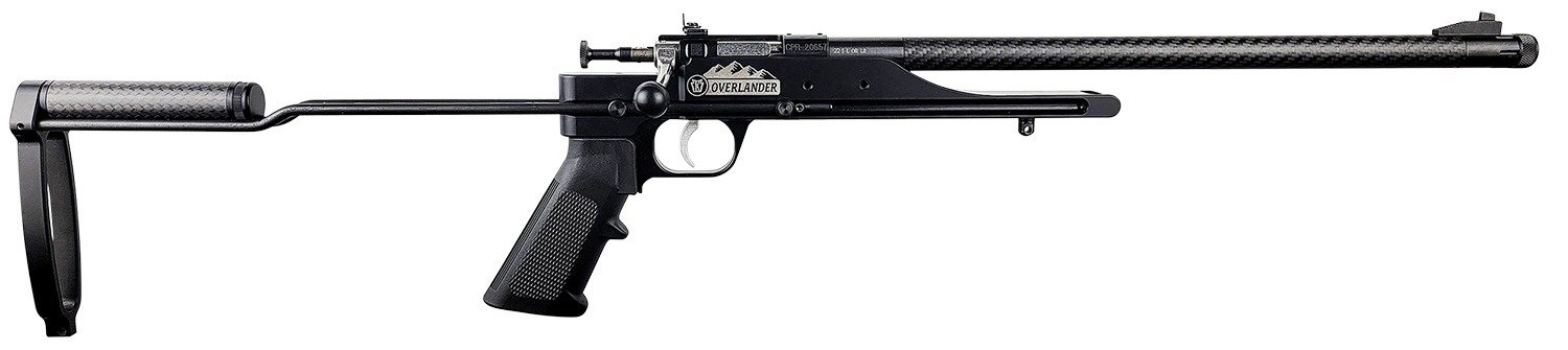 Crickett KSA2190 Precision 6061 Overlander Pack Rifle 22 LR Single Shot 16.12" Carbon Fiber Threaded Barrel, Black Anodized Picatinny Rail Aluminum Receiver, Aluminum/Carbon Fiber Adjustable Skeletoni
