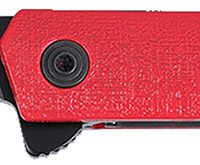 CRKT 7097RK CEO Flipper EDC 3.35" Folding Plain Black EDP AUS-8A SS Blade, Red GRN Handle