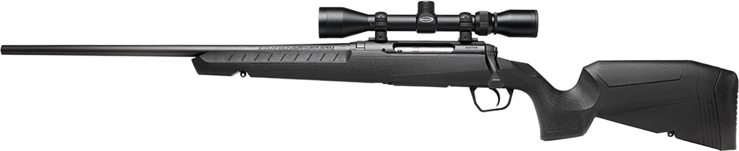 Savage Arms 32014 Axis XP Combo 243 Win 4+1 22" Matte Black Button Rifled Barrel, Matte Black Drilled & Tapped Carbon Steel Receiver, Fixed Sporter Black Synthetic Stock, Weaver 3-9x40mm, Left Hand