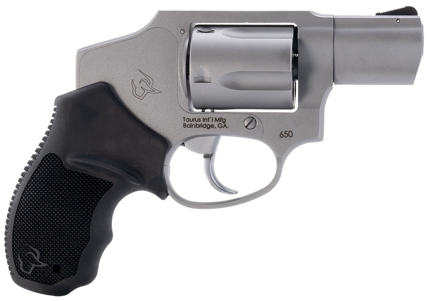 Taurus 2-650129 650 Small 357 Mag 38/Special +P 5 Shot 2" Stainless Steel Barrel, Cylinder & Frame, Black Rubber Grip, Transfer Bar Safety, Concealed Hammer