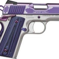 Kimber Mfg, Inc 3200319 Ultra II  9mm Luger 8+1 3" Stainless Match Grade Barrel, Engraved Purple Amethyst PVD Serrated Stainless Steel Slide, Satin Silver Aluminum Frame w/Beavertail, G10 Grip