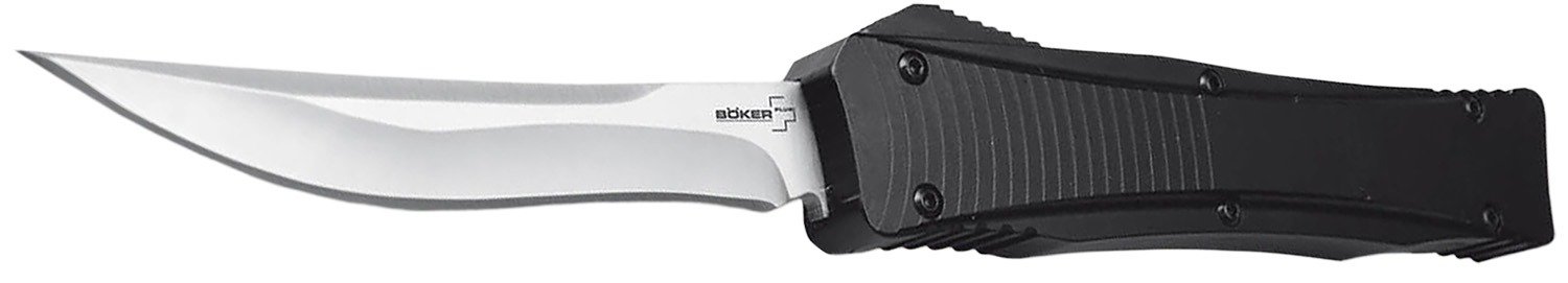 Boker 06EX243 3.35" Plain D2 Steel Blade Black Aluminum Handle
