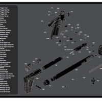 TekMat TEKR36KELSUB2 Kel-Tec SUB2000 Cleaning Mat Black/White Rubber 12"x36" Kel-Tec SUB2000 Parts Diagram