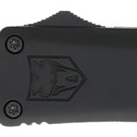 CobraTec Knives MBFS3DNS FS-3 Medium 3" OTF Drop Point Plain D2 Steel Blade, 4.50" Black Aluminum Alloy Handle
