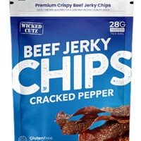 Wicked Cutz WCBC01CP Cracked Pepper Beef Jerky Chips 8 Pack