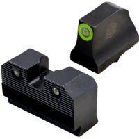 XS Sights GLR204P6G R3D 2.0 Night Sight Set Green Tritium Front/Black Oxide Frame, Compatible w/Glock