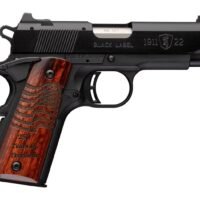 Browning 051072490 1911 Black Label Medallion 250 Compact Frame 22 LR 10+1 3.63" Matte Stainless Steel Barrel, Black Anodized Aluminum Serrated Slide, Matte Black Polymer Frame w/Beavertail, Engraved
