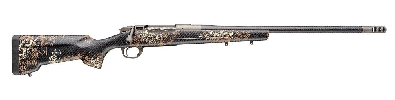 Bergara Rifles BPR38-65CM Premier Cima Pro 6.5 Creedmoor 5+1 20" Carbon Fiber CURE Threaded Barrel, Titanium Cerakote Stainless Steel Drilled & Tapped Receiver, Fixed Carbon Fiber w/Brown & Tan Sponge