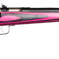Crickett KSA2226 Youth 22 LR 1rd 16.12" Stainless Steel Barrel, Fixed Front/Adjustable Rear Peep Sights, Pink/Black Laminate Stock w/11.5" LOP, Rebounding Firing Pin Safety