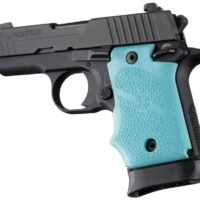 Hogue Rubber Grip with Finger Grooves for SIG Sauer P938 Ambi Safety-Aqua