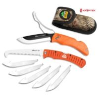 Outdoor Edge RazorPro G Saw Combo Hunting Knife & Folding Saw 3-1/2" Drop Point Blade Orange