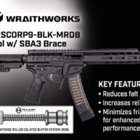 Wraithworks WARSCORP9 Roller Delayed Side-Charging AR Pistol - Black | 9mm | 8.5" Barrel | 7" M-LOK Rail | SB Tactical SBA3 Brace | Accepts Scorpion Mags