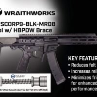 Wraithworks WARSCORP9 Roller Delayed Side-Charging AR Pistol - Black | 9mm | 8.5" Barrel | 7" M-LOK Rail | SB Tactical HBPDW Brace | Accepts Scorpion Mags
