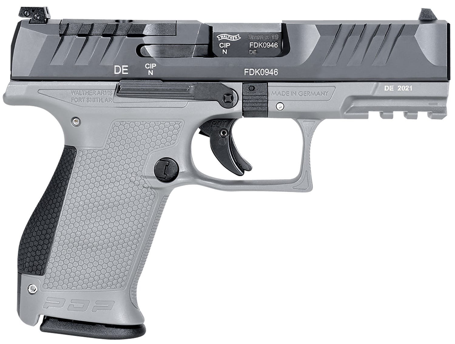 WALTHER PDP 9MM CMPCT 4" PSTL GRY/BLK 2-15RD MAGS