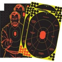 Birchwood Casey 34630 Shoot-N-C Reactive Target Combo Pack Self-Adhesive Paper Multi Color 12"x18" Oval Silhouette/Bad Guy 5 Pack