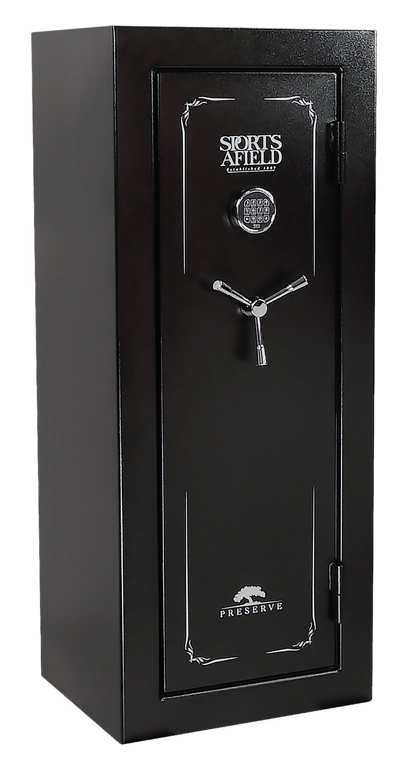 Sports Afield SECSA5924P Preserve SA5924P Electronic Keypad/Key Entry Black Textured Steel Holds 24 + 4 59" H x 24" W x 20" D Fireproof- Yes