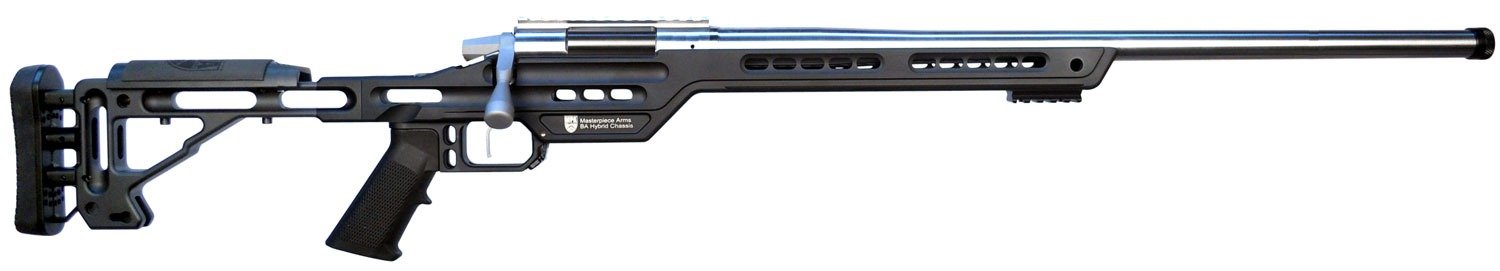 MasterPiece Arms 65CMPMRRHBLKPBA PMR 6.5 Creedmoor 10+1 24" Stainless Steel Polished Black Aluminum Black V-Bedded BA Hybrid Chassis Stock Right Hand
