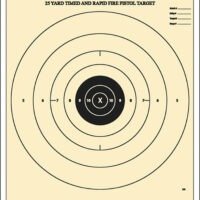 Action Target B8100 Competition NRA Time & Rapid Fire Bullseye Heavy Paper Hanging 25 yds Handgun 21" x 24" Black/White 100 Per Box