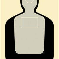 Action Target TQ19100 Qualification Standard Silhouette Paper Hanging 24" x 45" Black/Gray/White 100 Per Box