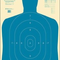 Action Target B27EBLUE100 Qualification Economy Silhouette Paper Hanging 23" x 35" Blue/White 100 Per Box