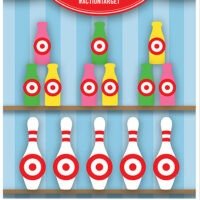 Action Target GSCARBTTL100 Entertainment Knock-'Em-Down Bottles/Pins Paper Hanging 23" x 35" Multi-Color 100 Per Box