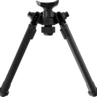 Magpul MAG1075-BLK Bipod  made of Aluminum with Black Finish, Sling Stud Attachment, 6.30-10.30" Vertical Adjustment, & Rubber Feet for AR-Platform