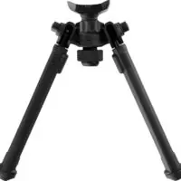 Magpul MAG1075-BLK Bipod  made of Aluminum with Black Finish, Sling Stud Attachment, 6.30-10.30" Vertical Adjustment, & Rubber Feet for AR-Platform