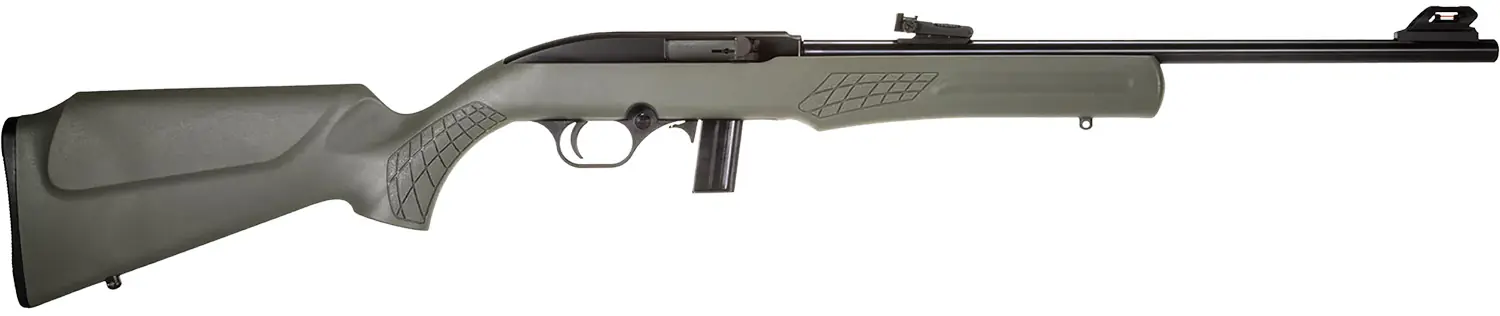Rossi RS22L1811OD RS22 Semi-Auto 22 LR Caliber with 10+1 Capacity, 18" Barrel, Matte Black Metal Finish & Monte Carlo OD Green Synthetic Stock Right Hand (Full Size)
