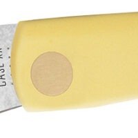 Case 00032 Sod Buster Jr.  2.80" Folding Skinner Plain Tumble Polish Chrome Vanadium Steel Blade/Yellow Synthetic Handle