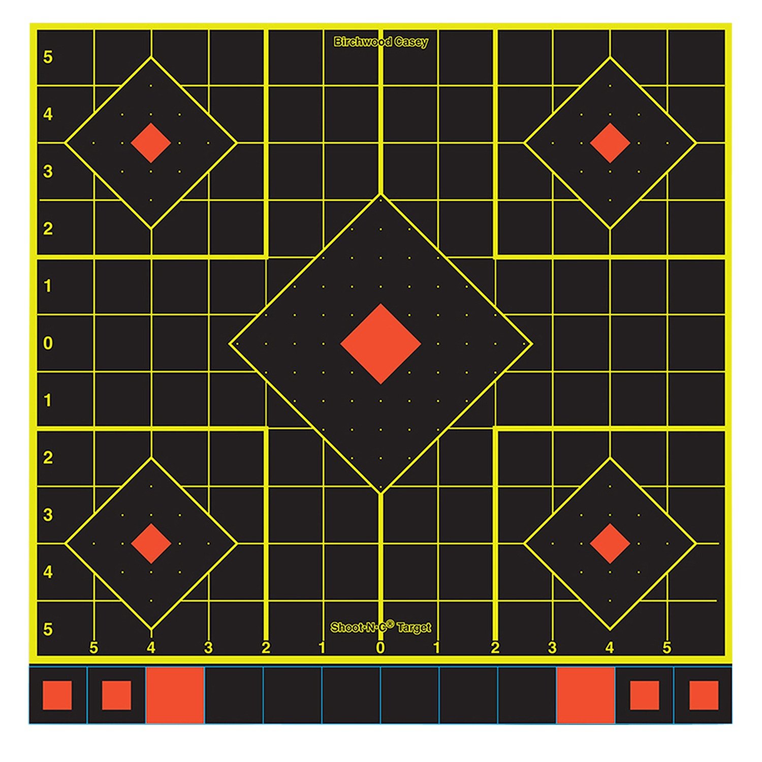 Birchwood Casey 34211 Shoot-N-C Sight-In Self-Adhesive Paper Black/Yellow/Red 12" 5-Diamond 100 Pack