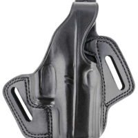 Galco FL800RB Fletch  OWB Black Leather Belt Slide Compatible w/Glock 43/43X, Springfield  Hellcat Belt Up to 1.75" Wide Right Hand