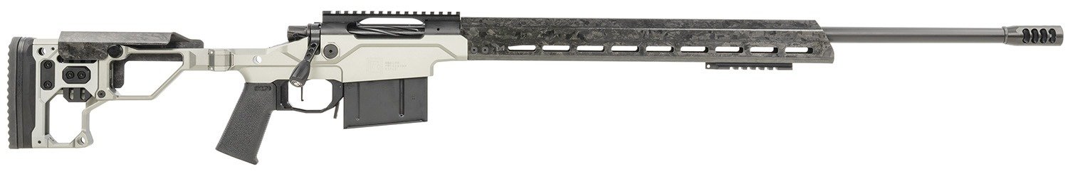 Christensen Arms 8010307100 Modern Precision 6mm Creedmoor 24" Threaded Carbon Fiber Barrel 5+1, Black Nitride Finish, Tungsten Anodized Folding Stock, Polymer Grip