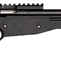 Crickett KSA2150-BLK Precision Full Size 22 LR Single Shot 16.10" Blued Threaded Bull Barrel, Blued Crickettinny Rail Steel Receiver, Black Synthetic Adj LOP Stock
