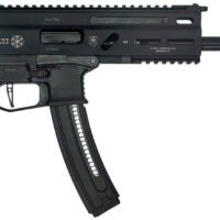 Grand Power 8588005808606 TR22 Stribog 22 LR 25+1 10" Black Threaded Barrel, Black Hardcoat Anodize Receiver w/Picatinny Rail, Black Polymer Grip, Ambidextrous
