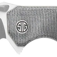 Sig Sauer Knives VA9SBT Validus  3.78" Folding Modified Tanto Plain Dark Acid Stonewash/Satin M390 Steel Blade, 4.76" Salt & Pepper Canvas Micarta Handle