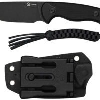 Civivi Knives C23094-1 Timberbark  3.20" Fixed Drop Point Plain Black Stonewashed 14C28N Steel Blade, 3.69" Black Textured G10 Handle