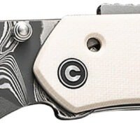 Civivi Knives C22036-DS1 Vision FG  3.54" Folding Reverse Tanto Plain Damascus Blade, Ivory G10 Handle
