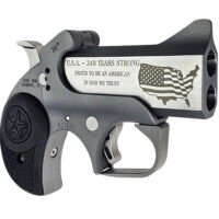 Bond Arms BA30TH-45LC/410 30th Anniversary 45 Colt (Long Colt)/410 Gauge 2 Shot 3" Engraved Matte Stainless Steel Barrel & Rough Matte Stainless Steel Frame, Black Rubber Grips