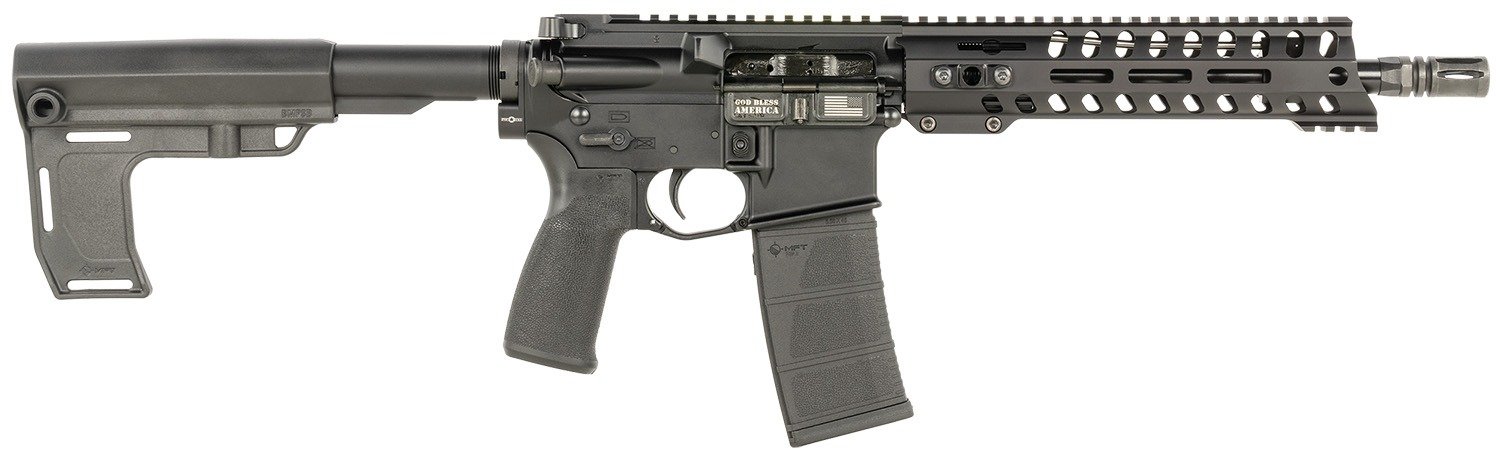 Patriot Ordnance Factory 2172 P15 Constable 5.56 NATO 30+1 10.50" M-LOK Handguard, Black Anodized Aluminum Receiver w/Picatinny Rail, Black Polymer MFT Blade Stabilizer, MFT Grip