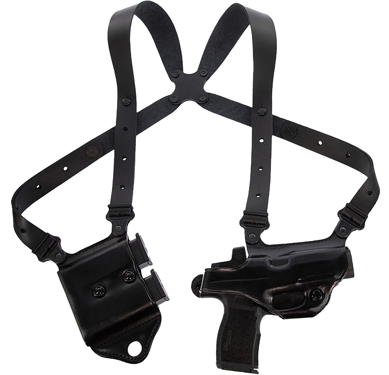 Galco MCII894RB Miami Classic II Shoulder System Shoulder Fits Chest Up To 56"/Sig P365 X Macro Black Steerhide Right Hand