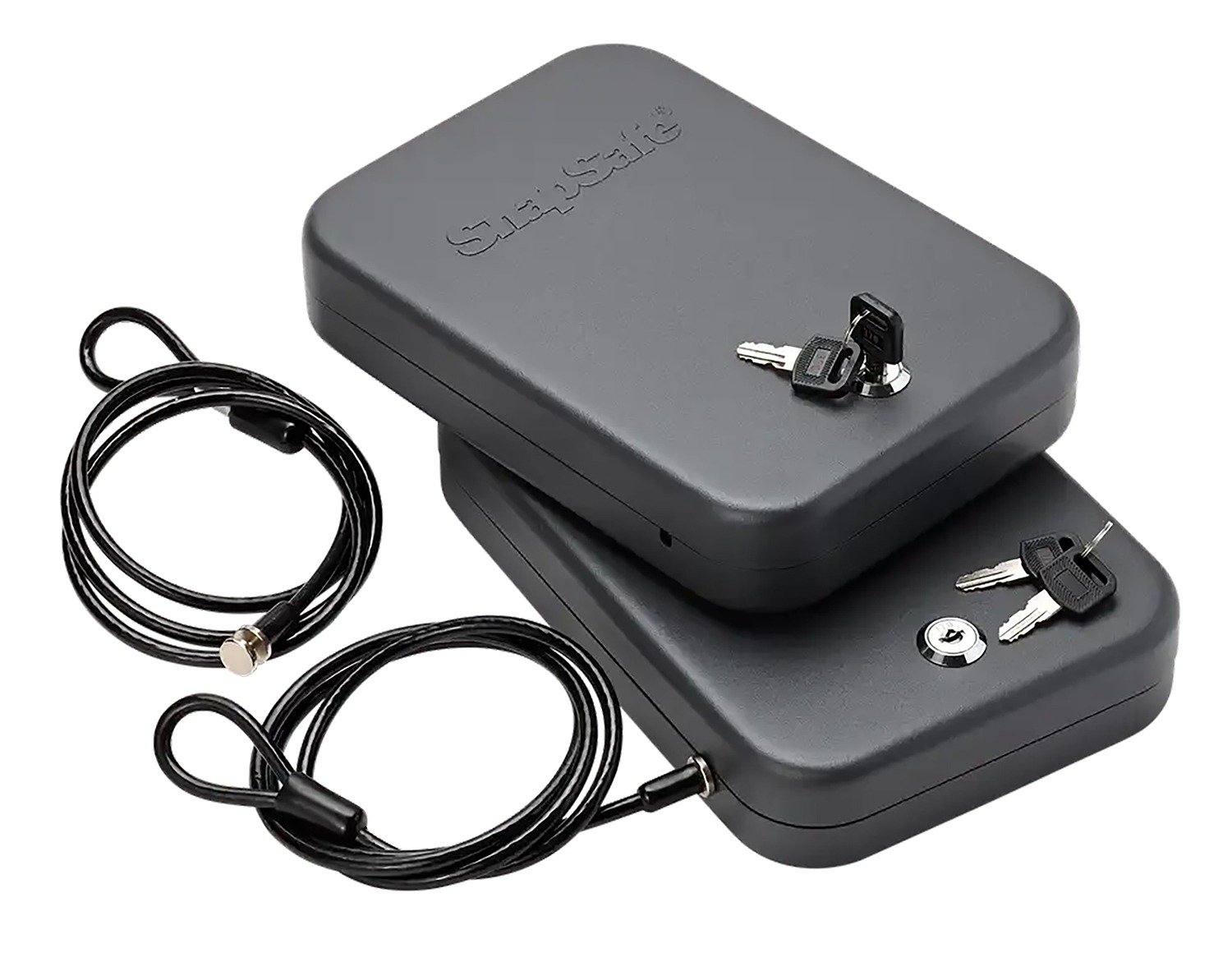 SnapSafe 75201 Lock Box Large Key Entry Black Steel 9.50" L x 6.50" W x 1.75" D 2pk